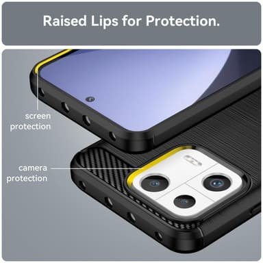 SKALO Xiaomi 13 5G Armor Carbon Stöttåligt TPU-skal - Svart