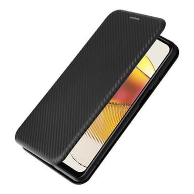 SKALO Motorola Moto G23 4G Carbon Fiber Plånboksfodral - Svart