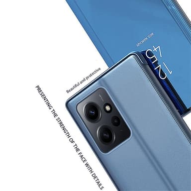 SKALO Xiaomi Redmi Note 12 4G Clear View Spegel fodral - Blå