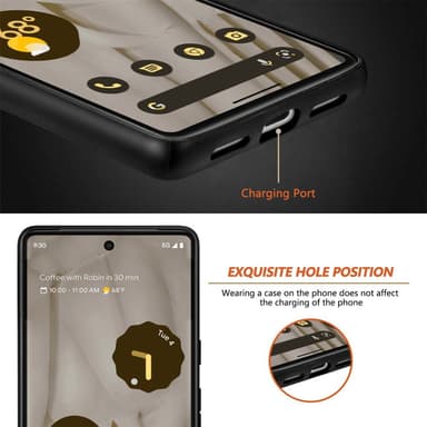 SKALO Google Pixel 7a Krokodil PU-Läder Hybrid Skal - Blå