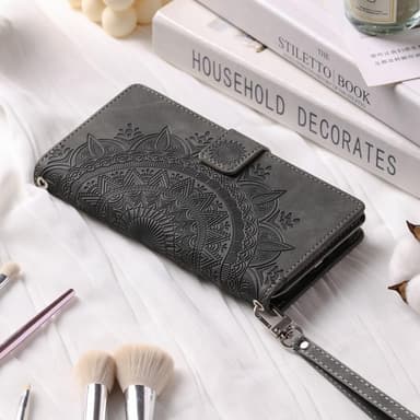SKALO Xiaomi Redmi Note 12 4G Big Wallet Mandala Plånboksfodral - Grå