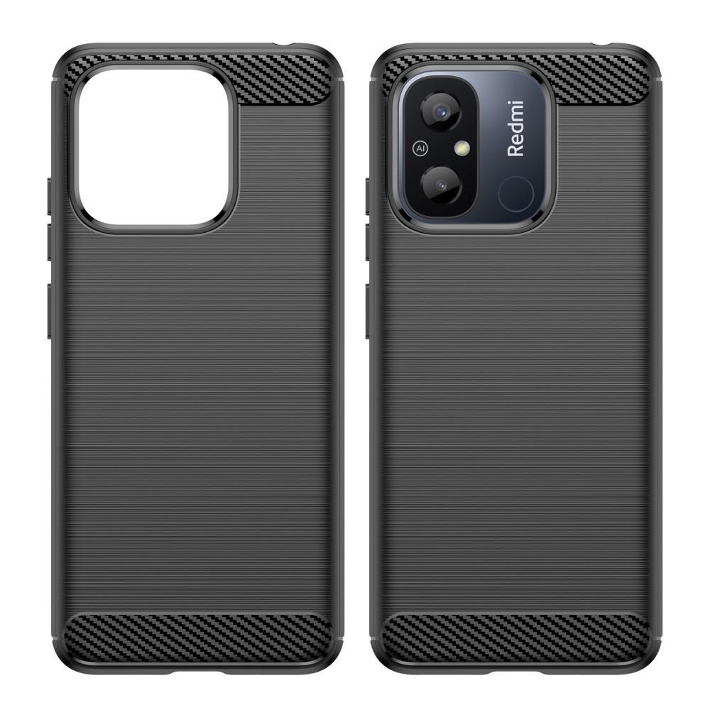 SKALO Xiaomi Redmi 12C 4G Armor Carbon Stöttåligt TPU-skal - Svart