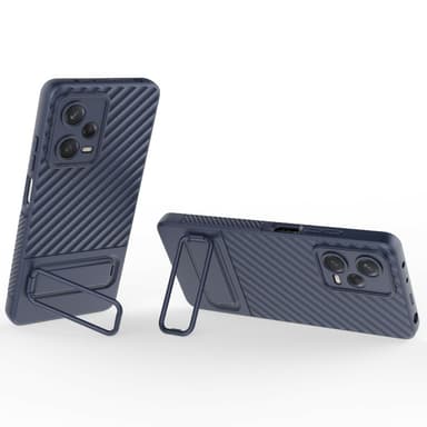 SKALO Xiaomi Redmi Note 12 Pro 5G Twill 2.0 TPU skal med ställ - Mörkblå