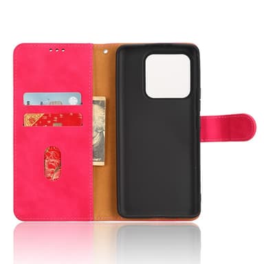 SKALO Xiaomi 13 Pro 5G Matt PU-Läder Plånboksfodral - Cerise