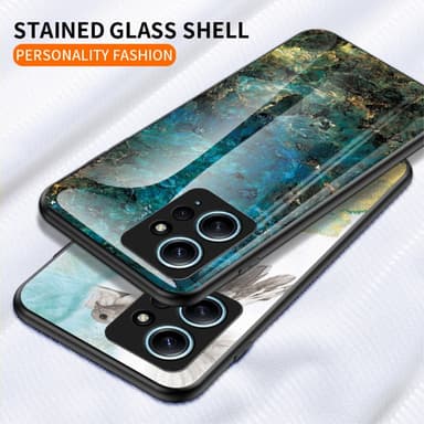 SKALO Xiaomi Redmi Note 12 4G Marmor Härdat Glas TPU-skal - Motiv 1