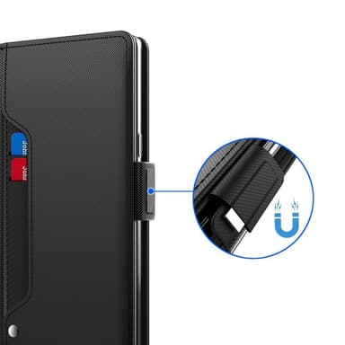 SKALO Motorola Edge 40 5G Korthållare Spegel Plånbok - Svart