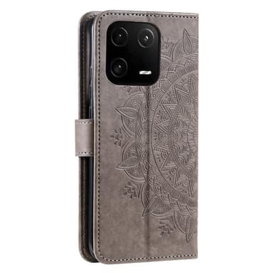 SKALO Xiaomi 13 5G Mandala Plånboksfodral - Grå
