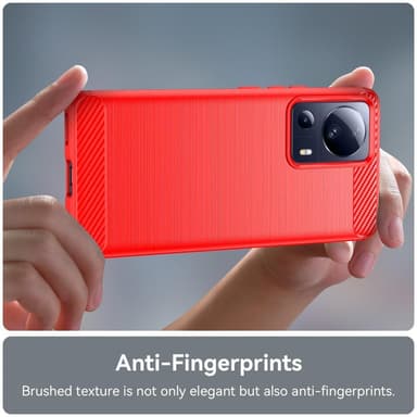 SKALO Xiaomi 13 Lite Armor Carbon Stöttåligt TPU-skal - Röd