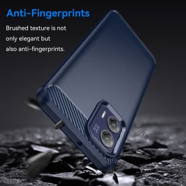 SKALO Motorola Moto G73 5G Armor Carbon Stöttåligt TPU-skal - Blå