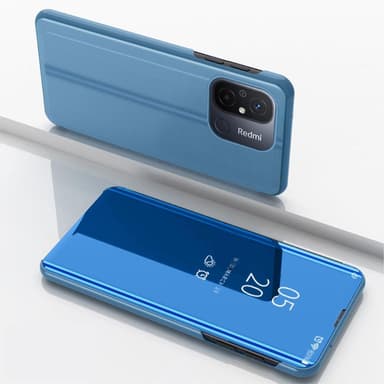 SKALO Xiaomi Redmi 12C 4G Clear View Spegel fodral - Blå