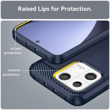 SKALO Xiaomi 13 5G Armor Carbon Stöttåligt TPU-skal - Blå