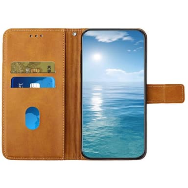 SKALO Xiaomi Redmi Note 12 4G Embossed Plånboksfodral i PU-Läder - Ljusbrun