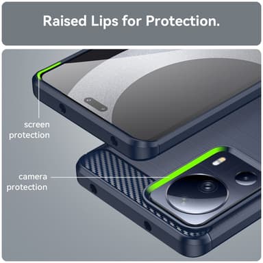 SKALO Xiaomi 13 Lite Armor Carbon Stöttåligt TPU-skal - Blå