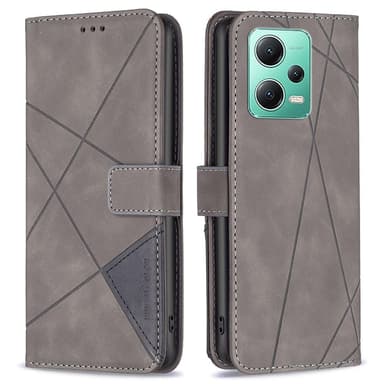 Xiaomi Redmi Note 12 5G BINFEN COLOR Embossed Plånboksfodral - Grå