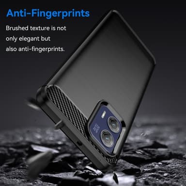 SKALO Motorola Moto G73 5G Armor Carbon Stöttåligt TPU-skal - Svart