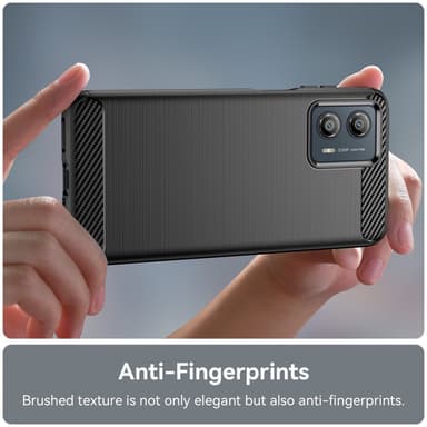 SKALO Motorola Moto G53 5G Armor Carbon Stöttåligt TPU-skal - Svart