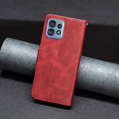 SKALO Motorola Edge 40 Pro 5G Plånboksfodral i PU-Läder - Röd