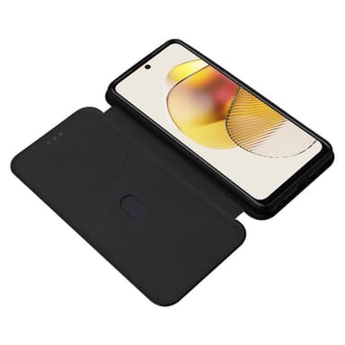 SKALO Motorola Moto G23 4G Carbon Fiber Plånboksfodral - Svart