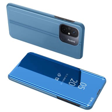 SKALO Xiaomi Redmi 12C 4G Clear View Spegel fodral - Blå
