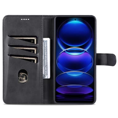 SKALO Xiaomi Redmi Note 12 Pro 5G AZNS Plånboksfodral - Svart