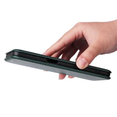 SKALO Motorola Moto G73 5G Carbon Fiber Plånboksfodral - Grön