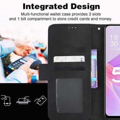 SKALO Motorola Moto G73 5G 6-FACK Plånboksfodral - Svart