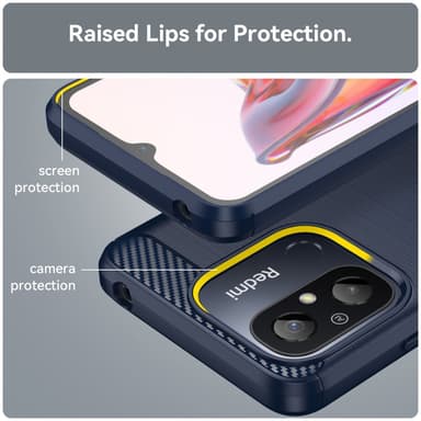 SKALO Xiaomi Redmi 12C 4G Armor Carbon Stöttåligt TPU-skal - Blå