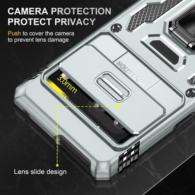 SKALO Google Pixel 7a Armor Hybrid Metallring Kameraslider - Grå