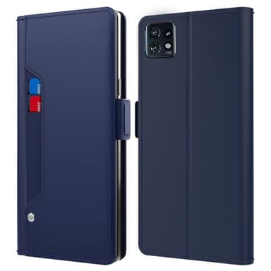 SKALO Motorola Edge 40 Pro 5G Korthållare Spegel Plånbok - Blå