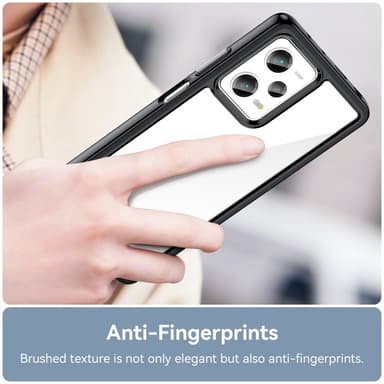 SKALO Xiaomi Redmi Note 12 Pro 5G Transparent TPU Bumper Skal - Svart