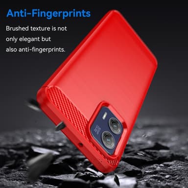 SKALO Motorola Moto G73 5G Armor Carbon Stöttåligt TPU-skal - Röd