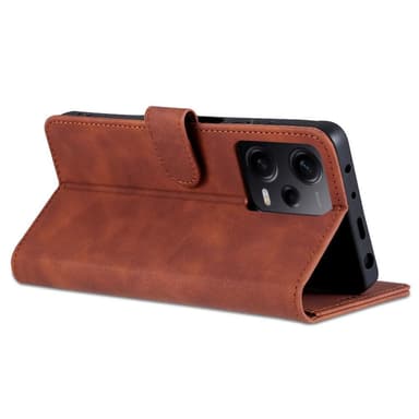 SKALO Xiaomi Redmi Note 12 Pro 5G AZNS Plånboksfodral - Brun