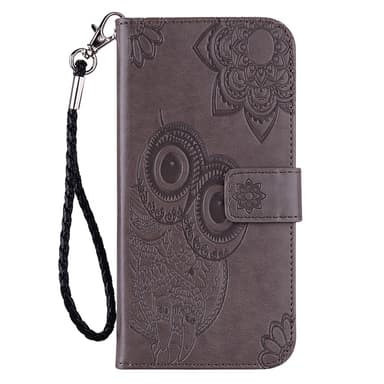 SKALO Motorola Moto G53 5G Mandala Owl Plånboksfodral - Grå