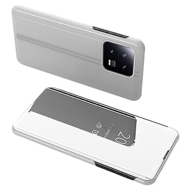 SKALO Xiaomi 13 Pro 5G Clear View Spegel fodral - Silver
