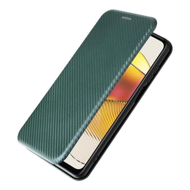SKALO Motorola Moto G73 5G Carbon Fiber Plånboksfodral - Grön