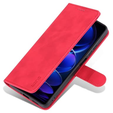 SKALO Xiaomi Redmi Note 12 Pro 5G AZNS Plånboksfodral - Röd