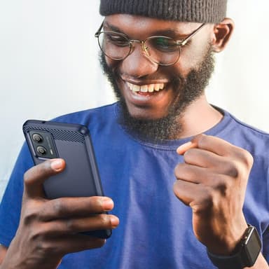 SKALO Motorola Moto G53 5G Armor Carbon Stöttåligt TPU-skal - Blå