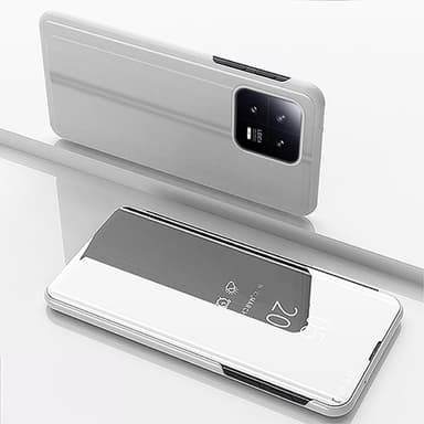 SKALO Xiaomi 13 Pro 5G Clear View Spegel fodral - Silver