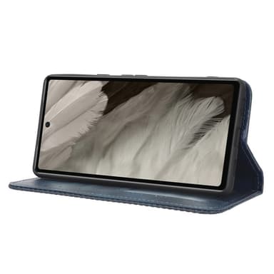 SKALO Google Pixel 7a Embossed Premium Plånboksfodral - Blå