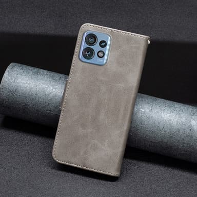 SKALO Motorola Edge 40 Pro 5G Plånboksfodral i PU-Läder - Grå