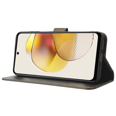 SKALO Motorola Moto G73 5G Premium Mini Romb Plånboksfodral - Brun