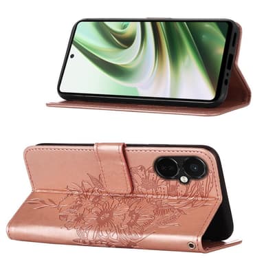 SKALO OnePlus Nord CE 3 Lite 5G Mandala Butterfly Plånboksfodral - Roséguld