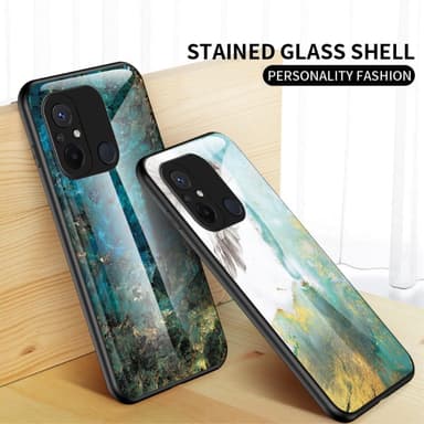 SKALO Xiaomi Redmi 12C 4G Marmor Härdat Glas TPU-skal - Motiv 2