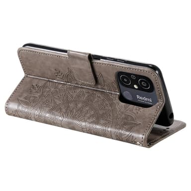 SKALO Xiaomi Redmi 12C 4G Mandala Plånboksfodral - Grå
