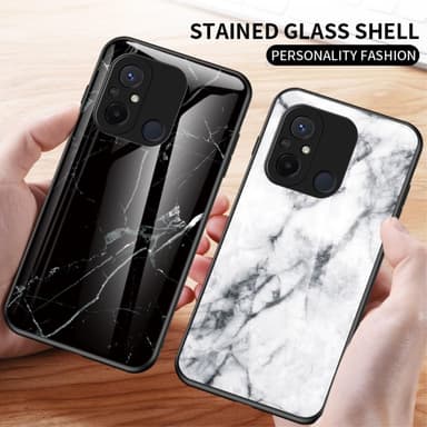 SKALO Xiaomi Redmi 12C 4G Marmor Härdat Glas TPU-skal - Motiv 2