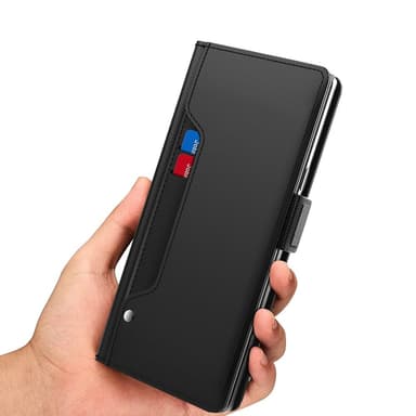 SKALO Motorola Edge 40 Pro 5G Korthållare Spegel Plånbok - Svart
