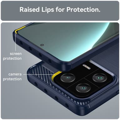 SKALO Xiaomi 13 Pro 5G Armor Carbon Stöttåligt TPU-skal - Blå