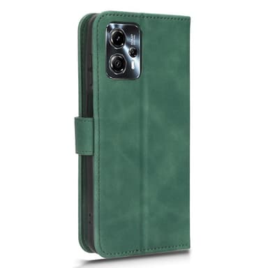 SKALO Motorola Moto G23 4G Matt PU-Läder Plånboksfodral - Grön