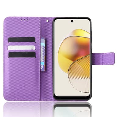 SKALO Motorola Moto G73 5G Premium Mini Romb Plånboksfodral - Lila