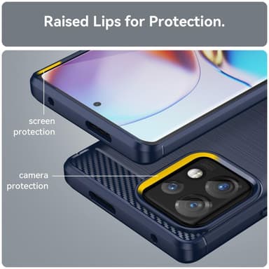 SKALO Motorola Edge 40 Pro 5G Armor Carbon Stöttåligt TPU-skal - Blå